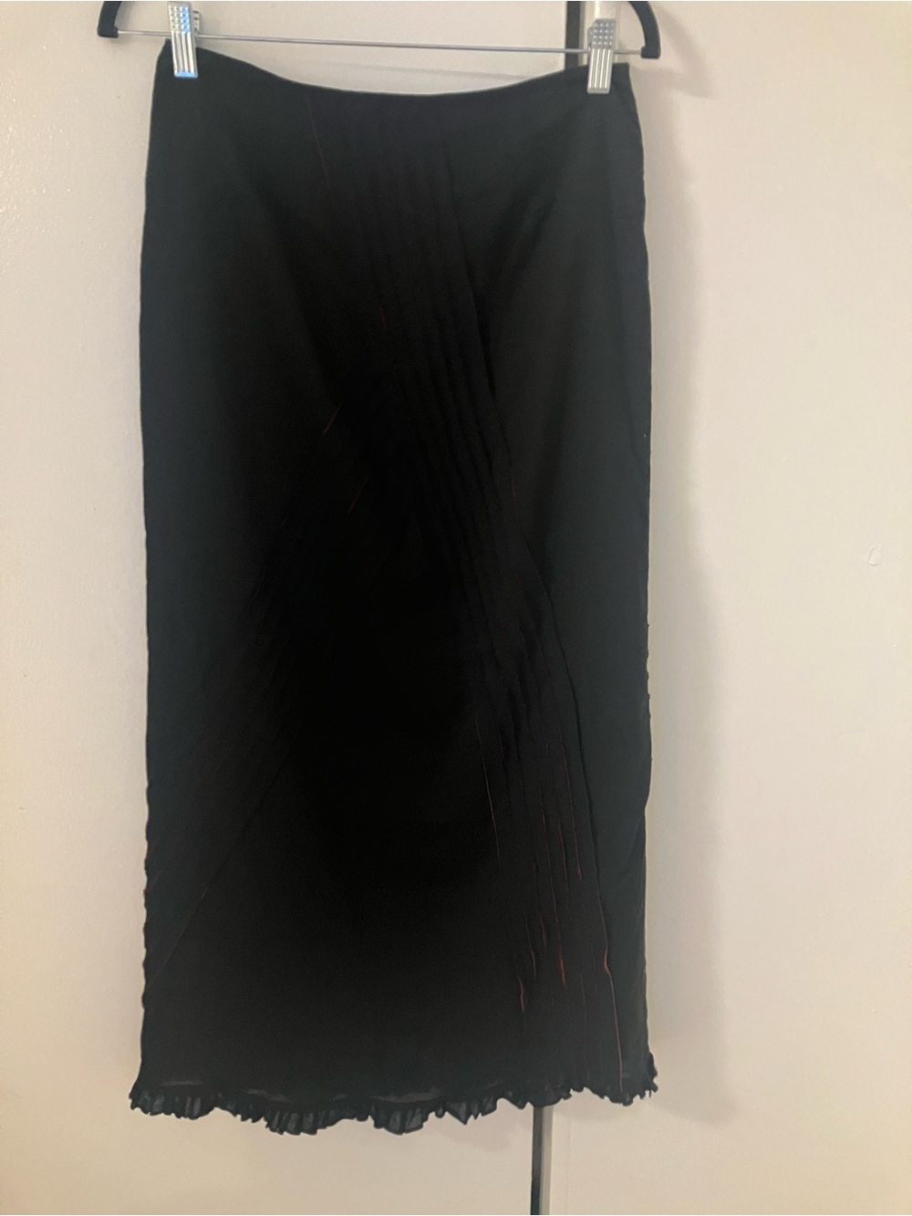 Nobu Nakano Japan Black Red Cotton Goth Street Maxi Long Skirt Womens Sz M.